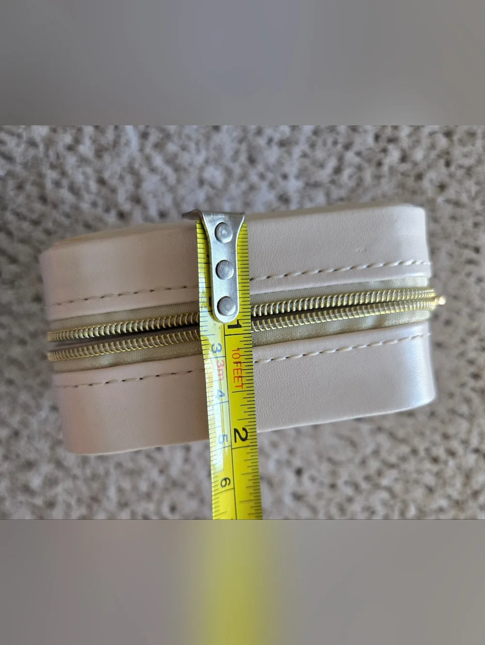 Monogram M Small Jewelry Travel Case - Blush Pink with Gold